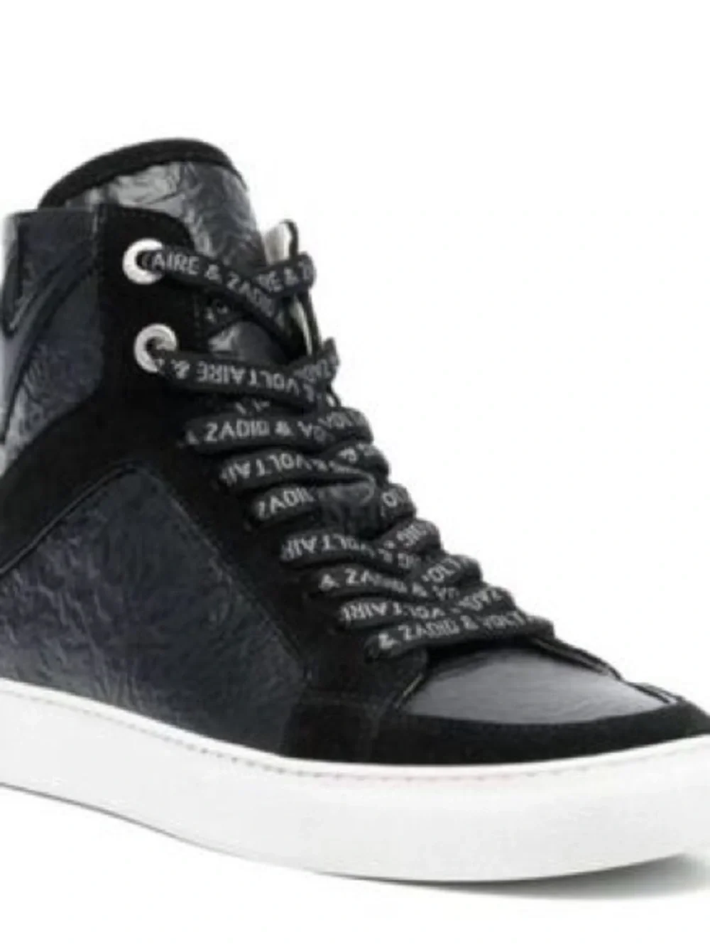 Zadig and Voltaire High Flash High-Top Wrinkle Sneakers - Picture 2 of 8